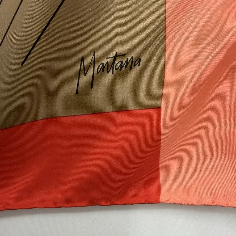 Vintage Claude Montana 100% Silk Scarf FAB Modernist Design 35 3/4
